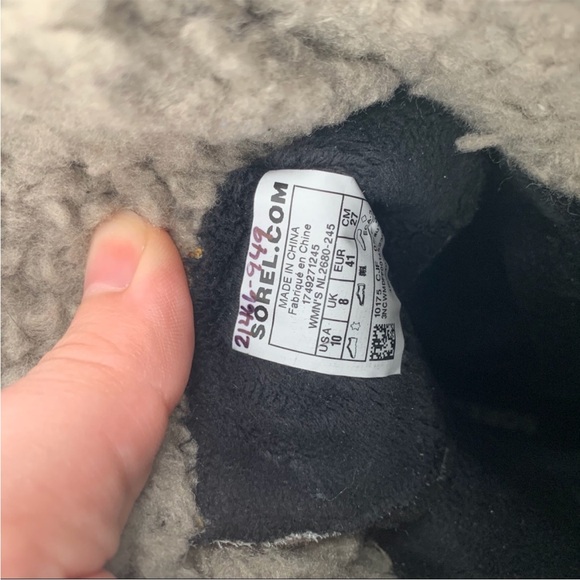 SOREL - women’s Emelie lace up Combat brown leather waterproof boots faux fur 10 - Picture 6 of 12